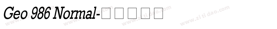 Geo 986 Normal字体转换